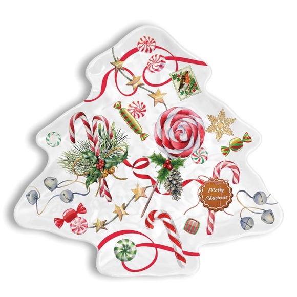 Michel Design Works “Peppermint” Melamine Serveware Christmas Tree Plate🎄NWT🎄 - Picture 7 of 7